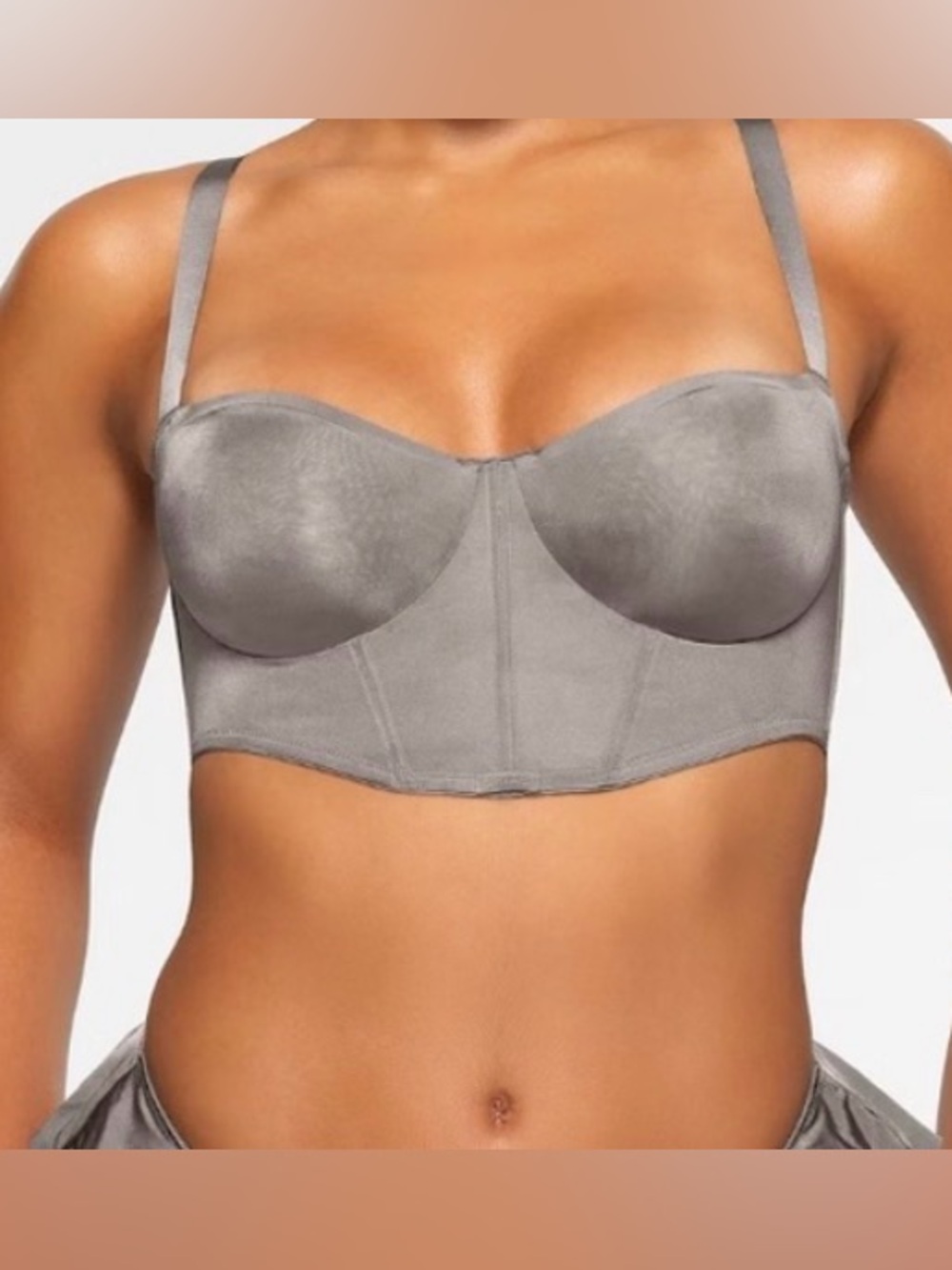 🖤 SKIMS Corset Bra Collection Balconette Bra | Gray Chalk | 40DD | NWT 🏷️